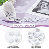 100Pcs 1-Hole Aluminum Buttons, with Polyester Covered, Clothes Coat Down Jacket Buckle, Platinum, White, 10x6mm, Hole: 0.8mm