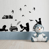 PVC Wall Stickers, for Wall Decoration, Book Pattern, 280x660mm
