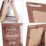 MDF Photo Frames, Glass Display Pictures, for Tabletop Display Photo Frame, Rectangle with Word, Saddle Brown, 20.3x25.4x1.2cm