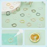 168Pcs 7 Colors Alloy Open Back Bezel Pendants, for DIY UV Resin, Epoxy Resin, Pressed Flower Jewelry, Ring, Mixed Color, 20x17x1.5mm, Hole: 1.4mm, Inner Diameter: 13.5mm, about 24pcs/color