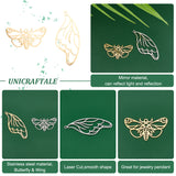 8Pcs 4 Styles 201 Stainless Steel Pendants, Laser Cut, Hollow, Butterfly & Wing, Golden & Stainless Steel Color, 18~45x20~32.5x1mm, Hole: 1.6mm, 2pcs/style