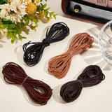 Cowhide Leather Cord, Leather Jewelry Cord, Jewelry DIY Making Cord, Round, Mixed Color, 2mm, about 5.47 Yards(5m)/color, 4 colors, 20m/set