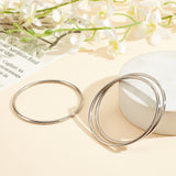 8Pcs 304 Stainless Steel Thin Wrap Bangle for Women, Stainless Steel Color, Inner Diameter: 2-1/2 inch(6.5cm)