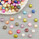 2 Strands Natural Cultured Freshwater Pearl Beads Strands, Dyed, Two Sides Polished, Mixed Color, 7~8x7~10x4~6mm, Hole: 0.8mm, about 44~45pcs/strand, 13.4 inch