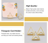 Iron Message Clip, Memo Note Photo Stand Holder, Card Clips, For Wedding Decoration, Triangle, Golden, 21x24mm, 36pcs/box