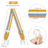 Polyester Stripe Pattern Bag Straps, with Alloy Clasps, for Bag Replacement Accessories, Gold, 80.9~133.5x3.75x0.2cm