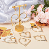 Alloy Big Pendants, Matte Style, Heart, Real 14K Gold Plated, 57x47x3.5mm, Hole: 3mm, 10pcs/box