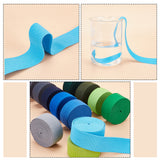30M 12 Colors Colored Flat Elastic Rubber Band, Webbing Garment Sewing Accessories, Mixed Color, 25mm, about 2.37~2.5m/color