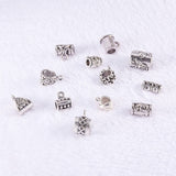 116Pcs 29 Styles Tibetan Style Alloy Tube Bails, Loop Bails, Mixed Shapes, Antique Silver, 6~15x4~11x4~10mm, Hole: 1.5~6mm