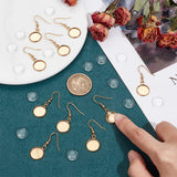 Blank Dome Dangle Earring Making Kit, Including 304 Stainless Steel Earring Hooks, Glass Cabochons, Golden, 48Pcs/box