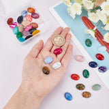 35Pcs 35 Style Natural & Synthetic Gemstone Cabochons, Oval, 18x13x5~8mm, 1pc/style