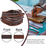 10M Flat Imitation Leather Cord, for Pillow Decor, Coconut Brown, 5x1.6mm, about 10.94 Yards(10m)/Roll