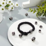 10 Style 304 Stainless Steel European Beads, Large Hole Beads, Antique Silver, 10pcs/box