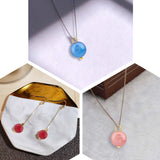 150Pcs 5 Colors Glass Pearl Pendants, with Golden Plated Brass Findings, Round, Mixed Color, 11x8.5mm, Hole: 2mm, 30pcs/color