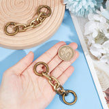 Aluminum Cross Chain Link Bag Strap Extender, with Spring Gate Rings, for Bag Strap Replacement Accessories, Antique Bronze, 9.7x2.4x1.4cm