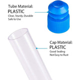 Tube Plastic Bead Containers, with Plastic Bottle Stoppers Tampions, Clear, Bead Containers: 9.95x1.6cm, 1.45cm inner diameter, Stoppers Tampions: 20~20.5x16mm, 50sets/box