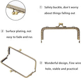 Iron Purse Frame Handle, with Porcelain Finding, for Bag Sewing Craft Tailor Sewer, Antique Bronze, 6.5x4cm, 7.5x4cm, 8.5x4.5cm, 10.5x4.5cm, 15.7x7cm, 12.5x5cm, 6pcs/set