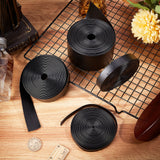 Flat Imitation Leather Cord, Garment Accessories, Black, 10x1mm, about 5.47 Yards(5m)/Bundle