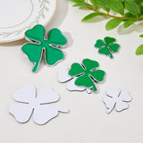 3 Sets 3 Styles Zinc Alloy Car Stickers, Clover Car Decals for Vehicle Decoration, Green, 40~74x33~60x1.3~3mm, 1 set/style