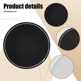 PU Leather Sew on Clothing Labels, Flat Round, 65x1.5mm