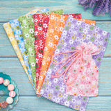 Cotton Cloth Set, Rectangle with Flower Pattern, Mixed Color, 50x50.5x0.01cm, 7pcs/set