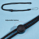 Adjustable Polyester Electronic Cigarette Anti-Lost Necklace Lanyard, with Silicone Bands Anti Slip Rubber Rings, Mixed Color, Neck Lanyard: 768mm, 6pcs; Pendants: 29x24.5x7mm, Hole: 20.5mm, Inner Diameter: 20.5mm, 24pcs