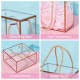 Transparent PVC Plastic Gift Box, with Polyester Cord, Rectangle, Dark Goldenrod, Finished Product: 14x7.5x14cm, about 3pcs/set