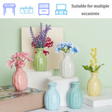 6Pcs 6 Colors Mini Ceramic Floral Vases for Home Decor, Small Flower Bud Vases for Centerpiece, Vase with Wavy Texture, Mixed Color, 45x77mm, Hole: 25mm, 1pc/color