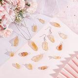 16Pcs Rough Raw Natural Citrine Pendants, with Silver Tone Copper Wire Wrapped, Nuggets Charm, 22~33x7~15x5~9mm, Hole: 3.5~4mm