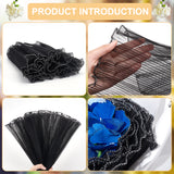 Pleated Gauze Yarn Flower Bouquets Wrapping Packaging, Suitable for Mother's Day Gift Giving Decoration, Black, 27~28mm