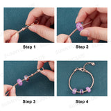 6Pcs 2 Style Brass European Style Bracelet Making, Rose Gold, 3pcs/style