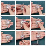 DIY Half Round Pendant Necklace Making Kits, Including Brass & Glass Snap Buttons, Alloy Keychain Findings, 304 Stainless Steel Cable Chains Necklaces, Christmas Themed Pattern, 14Pcs/box