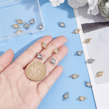 20Pcs 2 Colors 304 Stainless Steel Crystal Rhinestone Connector Charms, Flat Round, Crystal, 12x6.5x4mm, Hole: 2mm, 10pcs/color