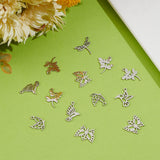 24Pcs 6 Style 201 Stainless Steel Pendants, Bird & Butterfly & Dragonfly, Stainless Steel Color, 13~18x13~17.5x1mm, Hole: 1.2~1.5mm, 4pcs/style