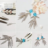 Tibetan Style Alloy Pendants, Feather, Mixed Color, 7.4x7.2x1.7cm