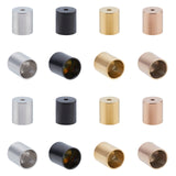 Vacuum Plating 304 Stainless Steel Cord Ends, End Caps, Column, Mixed Color, 8x7mm, Hole: 1.5mm, Inner Diameter: 6mm, 4 colors, 6pcs/color, 24pcs/box