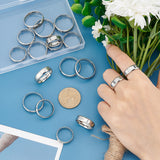 18Pcs 9 Szie Stainless Steel Simple Plain Band Ring for Women, Stainless Steel Color, Inner Diameter: 15.3~22mm, 2Pcs/size