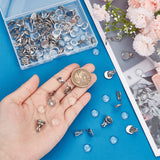Blank Dome Clip-on Earring Making Kit, Including 304 Stainless Steel Clip-on Earring Settings, Glass Cabochons, Stainless Steel Color, 100Pcs/box