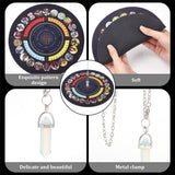 DIY Pendulum Divination Making Kit, Including Opalite Bullet Pendants, Synthetic Rubber Pendulum Mat and Iron Cable Chains Necklace Making, Sun Pattern, 220x3mm