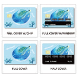 PVC Plastic Waterproof Card Stickers, Self-adhesion Card Skin for Bank Card Decor, Rectangle, Turtle, 186.3x137.3mm