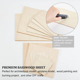 12Pcs 4 Style Basswood Veneer Pieces, Wooden Sheet, for DIY Wood Craft, Mix-shape, Wheat, 10~30x10~20x0.15cm