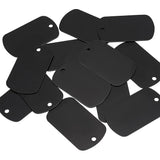 Aluminium Big Pendants, Pet Tag, Rectangle with Round Corner, Black, 50x29x1mm, Hole: 3.5mm, 30pcs/box