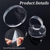 3Pc 3 Style Acrylic Boards, DIY Craft Supplies, Flat Round, Clear, 39.5~69.5x11mm, 1pc/style