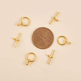 Tibetan Style Alloy Toggle Clasps, Donut, Golden, Donut: 12x1.5mm, Hole: 1.5mm, Bar: 8x19x1.5mm, Hole: 1.5mm, 20sets/box