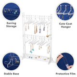 Transparent Acrylic Earring Hanging Display Stands, Clothes Hanger Shaped Earring Organizer Holder with 16Pcs Hangers, Clear, Finish Product: 15x5.88x25cm, 1 set/box