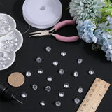 50Pcs Cubic Zirconia Cabochons, Grade A, Faceted, Diamond, Clear, 8x4.6mm