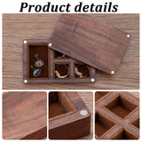 Wooden Jewelry Storage Boxes, with Magnetic Clasps, Rectangle, Sienna, 9.6x6x2.1cm