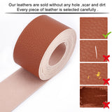 PU Leather Fabric Plain Lychee Fabric, for Shoes Bag Sewing Patchwork DIY Craft Appliques, Saddle Brown, 3.75x0.15cm