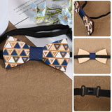 Adjustable Wood Bow Ties, with Polyester Band, Midnight Blue, 340~460x10mm