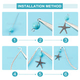 DIY Ocean Theme Metal Bookmask Making Kits, Alloy Links & Pendants & Bookmarks, Glass & Synthetic Turquoise Beads, Brass Eye Pin, Antique Silver & Platinum, Bookmarks: 6Pcs/set